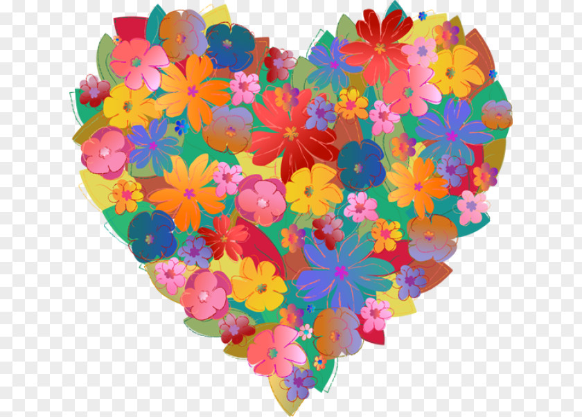 Floral Spring Heart Flower Clip Art PNG