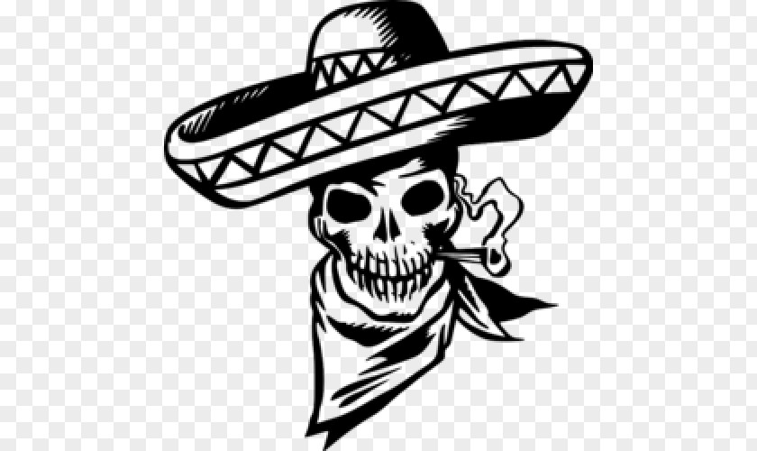 Skull Sombrero Wall Decal Sticker PNG
