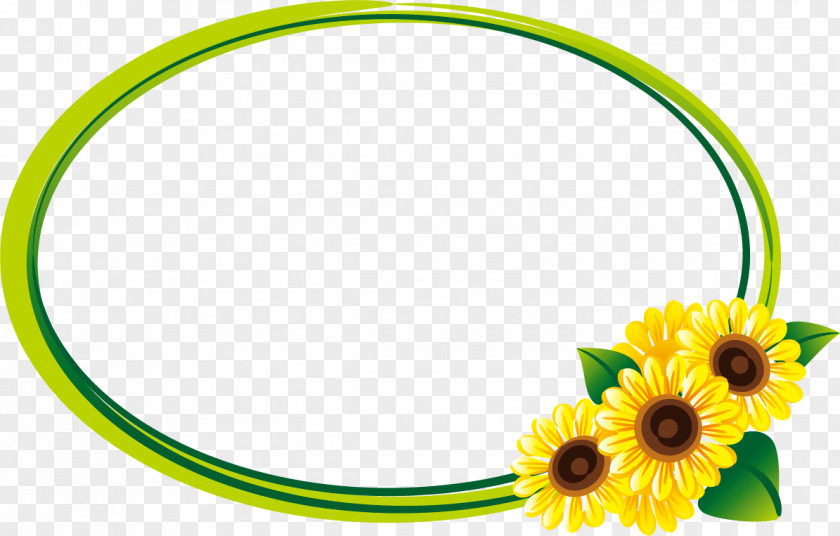 Sunflower Border Round Pixel PNG