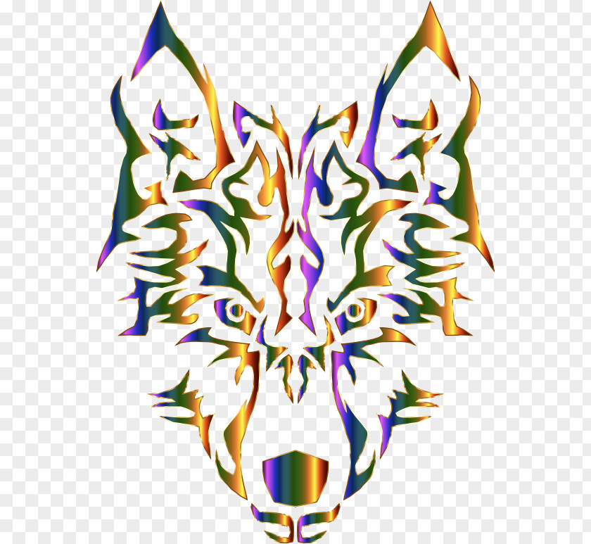 Tribal Wolf Pembroke Welsh Corgi Cardigan Clip Art Vector Graphics Drawing PNG