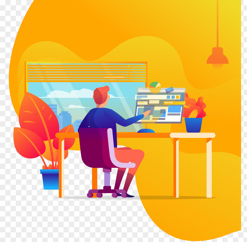 Yellow Web Developer Digital Marketing Background PNG