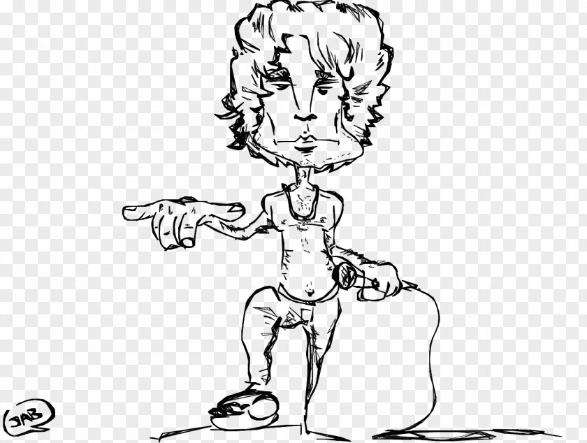 Jim Morrison Finger Drawing Line Art Sketch PNG