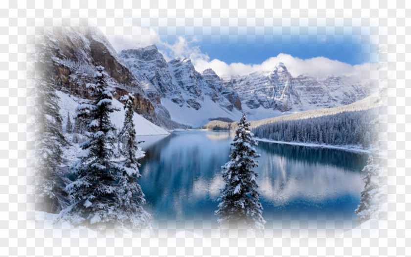 Lake Moraine Louise Ski Resort Desktop Wallpaper PNG