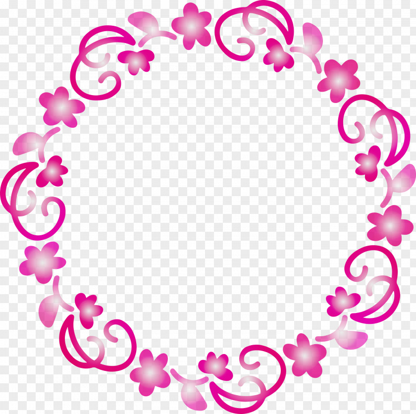 Pink Heart Circle Ornament Magenta PNG