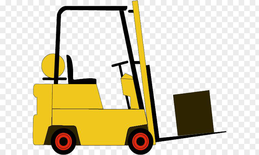 Yellow Truck Forklift Transport Architectural Engineering Clip Art PNG