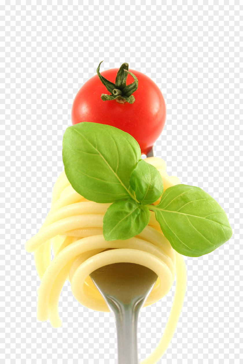 A Fork Vegetable Vegetables Noodles Tomato Juice Soup Cherry Italian Cuisine PNG