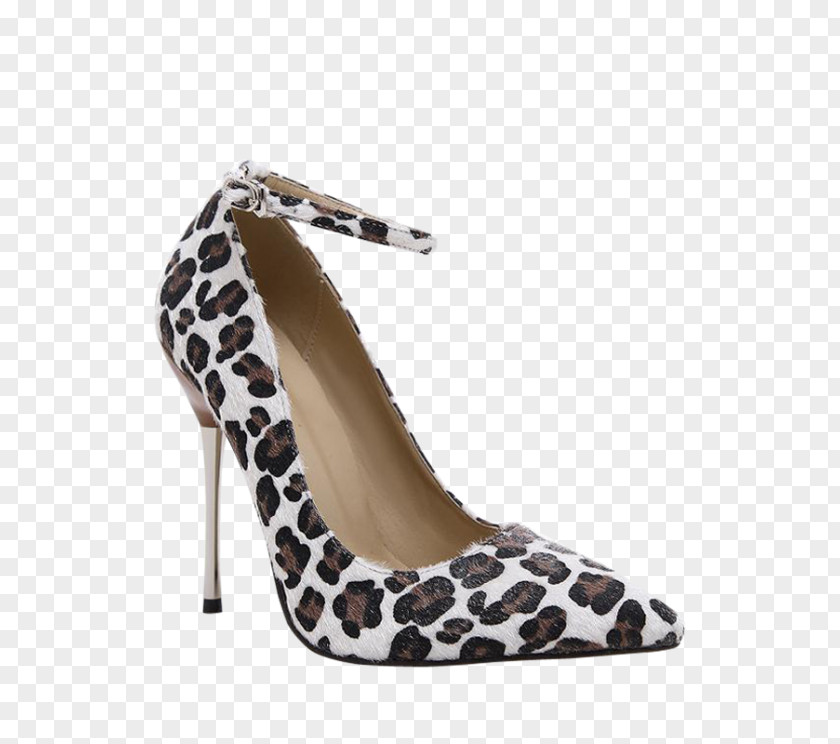 Animal Print Shoes Leopard Shoe Stiletto Heel Ankle Sandal PNG