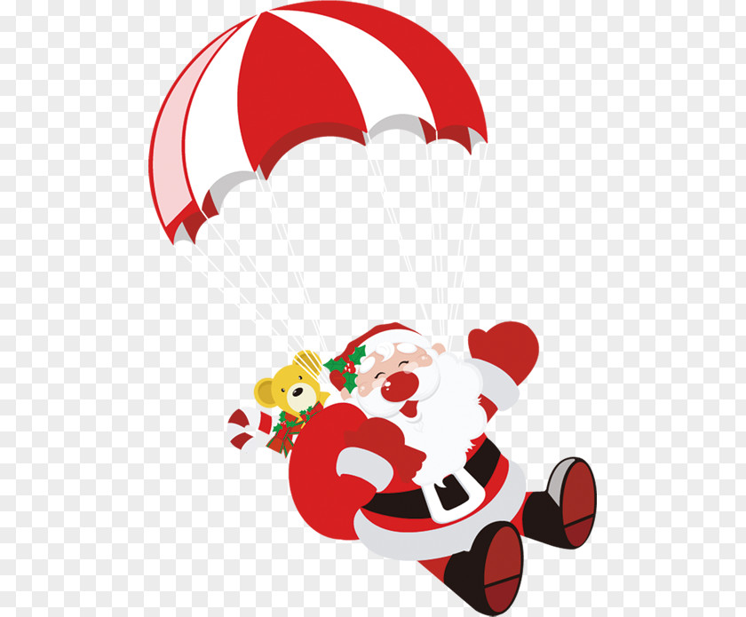 Santa FIG. Claus Christmas Parachute Clip Art PNG