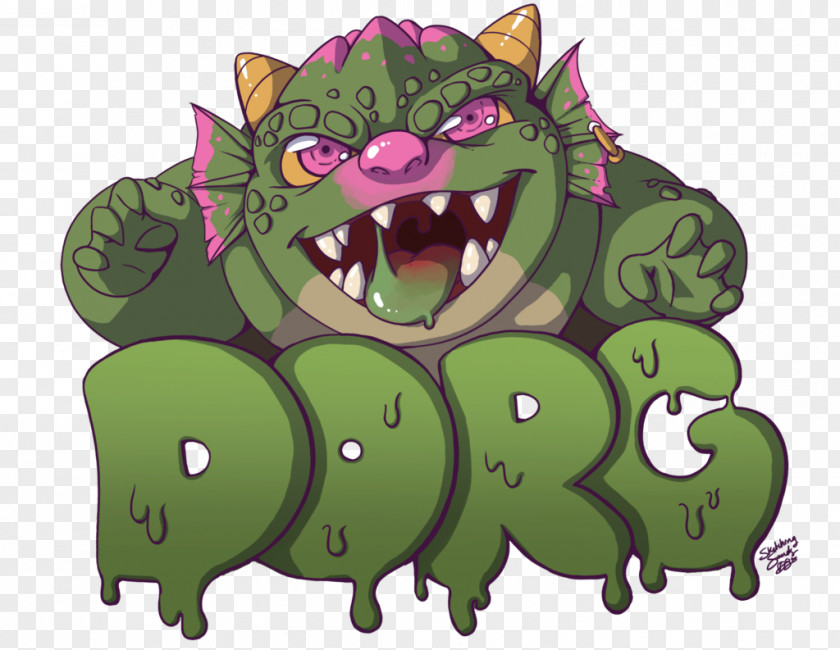 Slobber Carnivora Animated Cartoon Green PNG