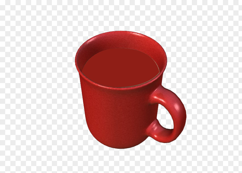 Red Empty Glass Coffee Cup PNG