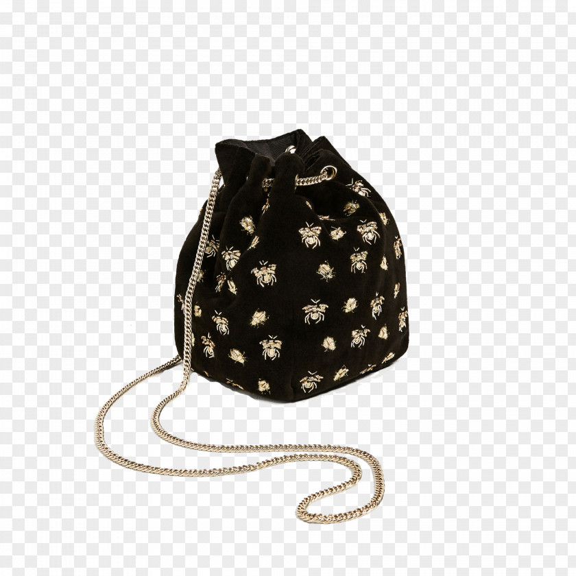 Zara Small Bee Embroidery Bucket Bag Handbag PNG