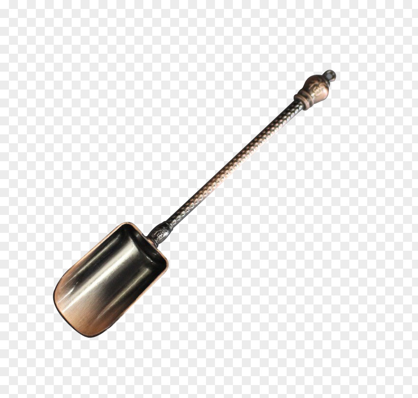 Chinese Style Traditional Red Copper Tea Shovel Teaspoon Spoon PNG