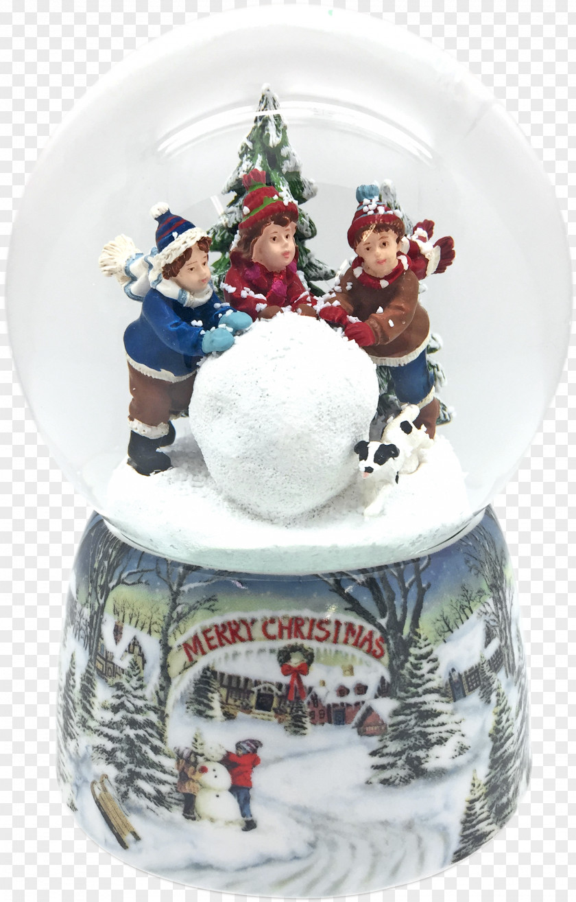 Christmas Ornament Snow Globes Snowman Card PNG