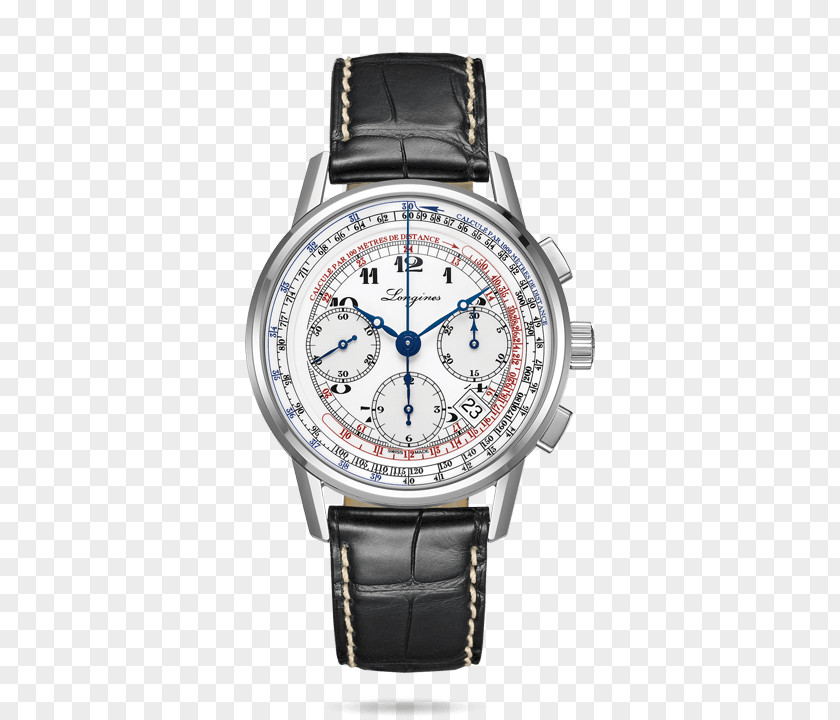 Longines Watches Black Male Table Chronograph Watch Tachymeter Retail PNG