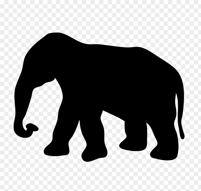 Silhouette Elephantidae Stencil Clip Art PNG