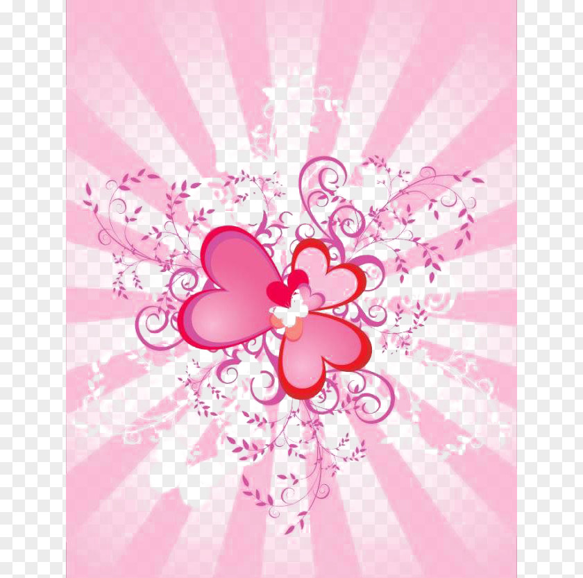 Striped Ray Love Heart PNG