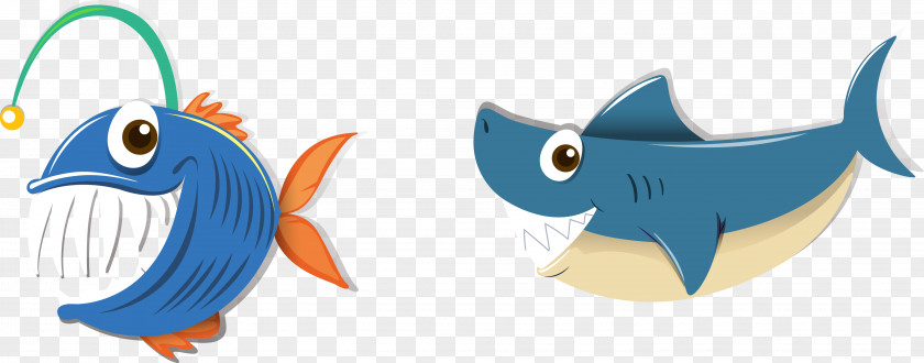 Vector Blue Fish Shark Illustration PNG