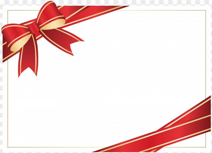 White Card With Red Ribbon Clip Art Gift PNG