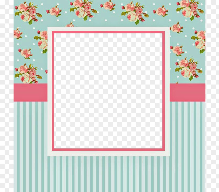 Blue Floral Frame Wedding Invitation Paper Shabby Chic Wallpaper PNG