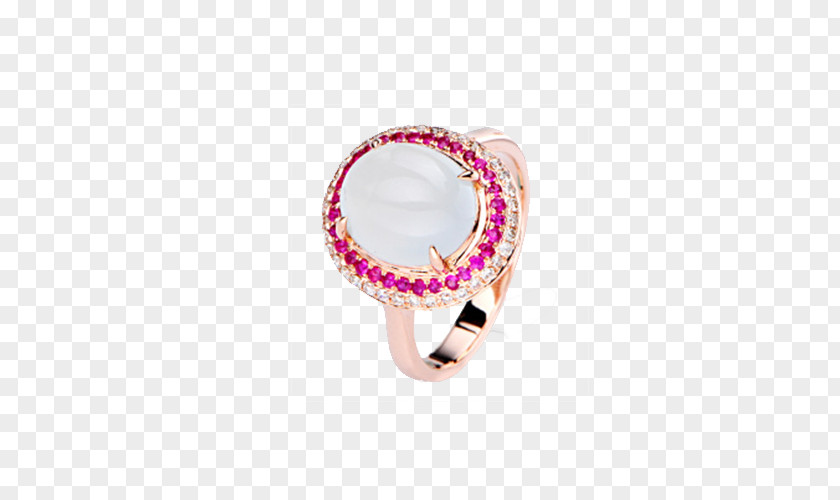 Colorful Charms White Ice Emerald Ring Jadeite PNG