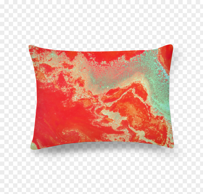 Coral Sea Throw Pillows Cushion Rectangle Canvas PNG