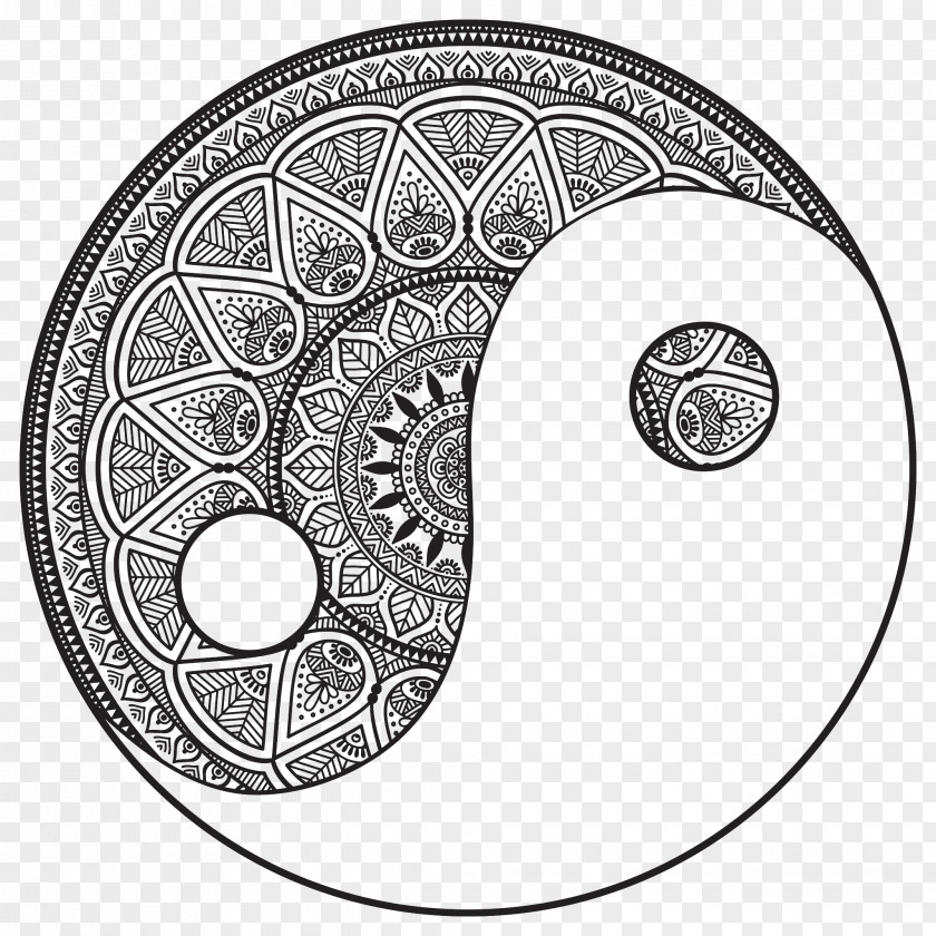 Mandala Coloring Book Drawing Yin And Yang Symbol PNG