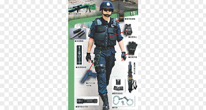 Police China Special SWAT Officer PNG