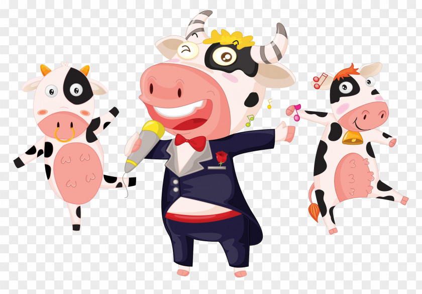 A Cow Singing Cattle Royalty-free Illustration PNG