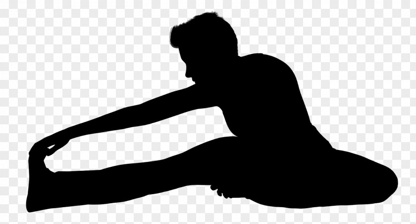 Blackandwhite Physical Fitness Yoga Cartoon PNG