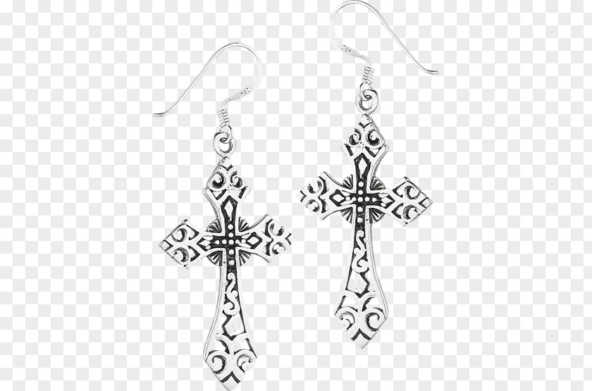 Filigree Jewelry Earring Body Jewellery Silver Black PNG
