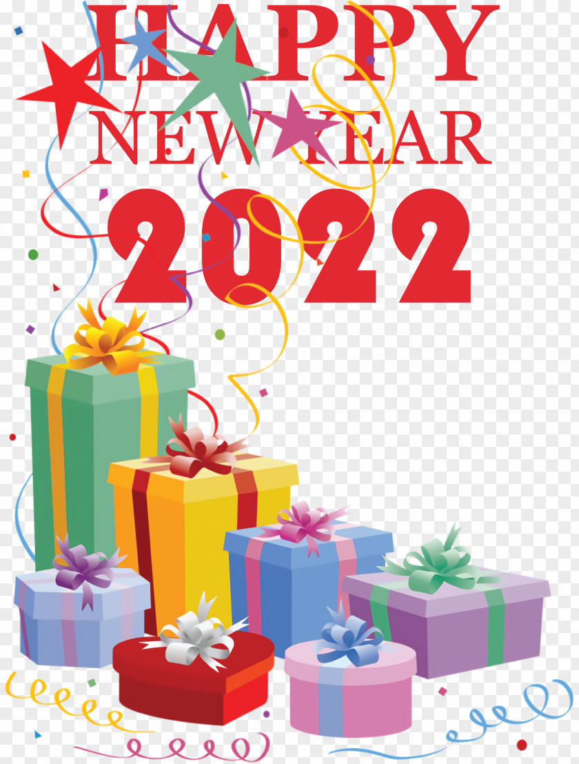 Happy New Year 2022 Gift Boxes Wishes PNG