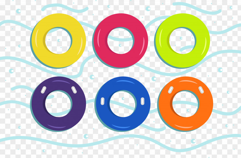 Color Swim Ring Yellow Red Green PNG