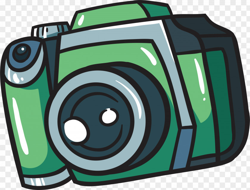 Green Hand Drawn Camera Computer File PNG