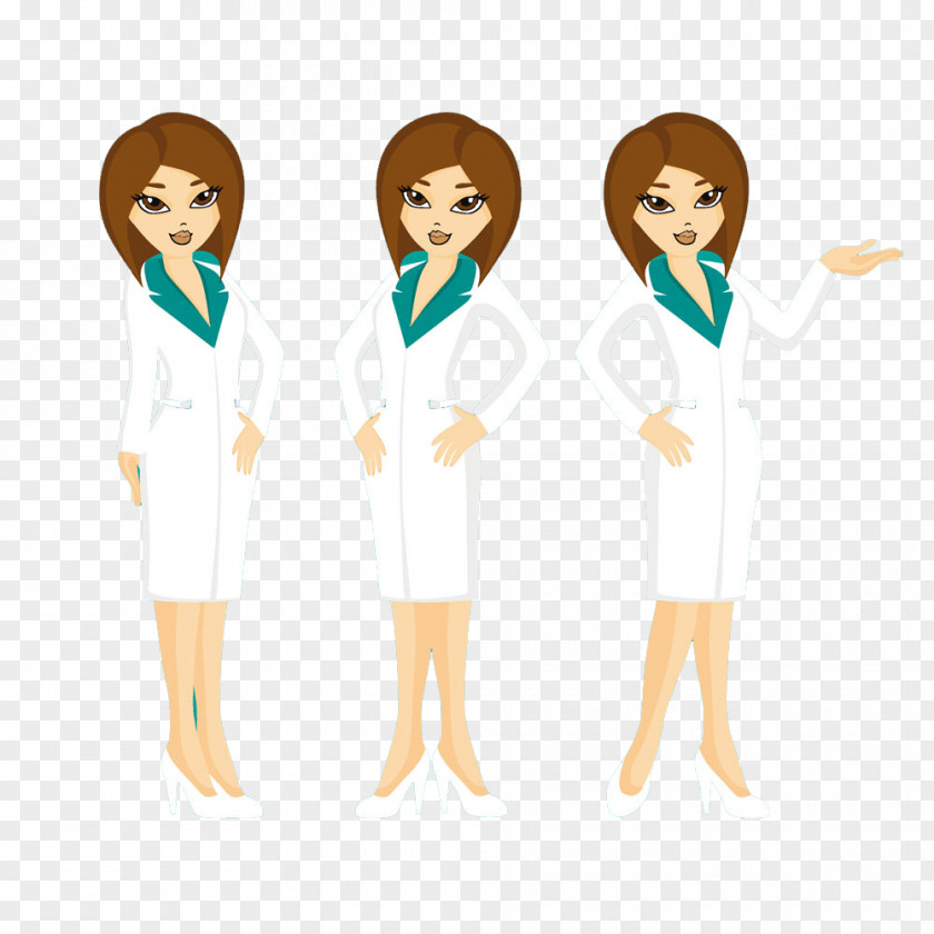 Three Doctors Posture Beauty Buckle Creative HD Free Physician Euclidean Vector PNG