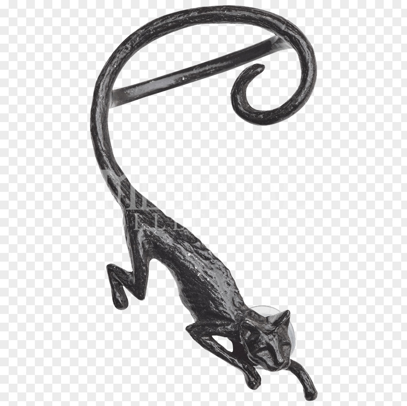 Cat Sìth Earring Kitten Black PNG