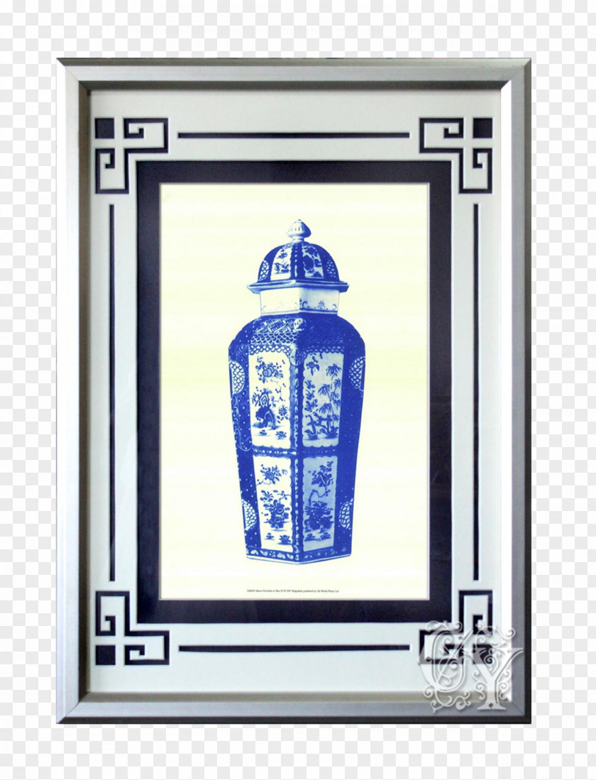 Chinese Ancient Classic Blue And White Porcelain Vase With Cover Decorative Painting Pottery Mural Chinoiserie PNG