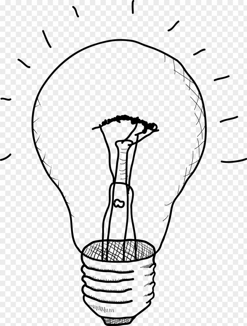 Hand-painted Vector Bulb Incandescent Light Drawing Sketch PNG