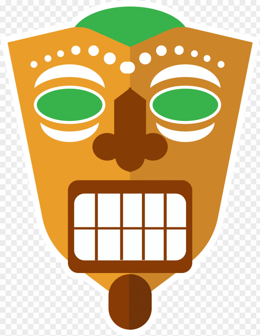 Hand Painted Yellow Mask Teeth Masque Clip Art PNG