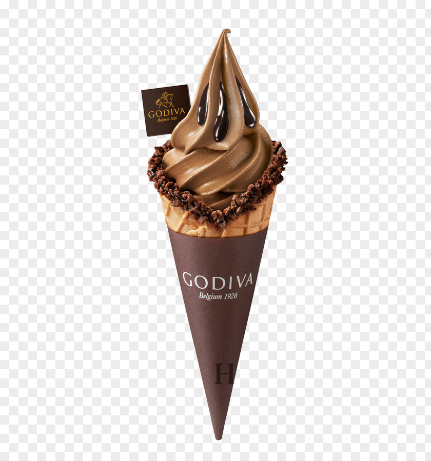 Chocolate Ice Cream Cone Gelato White Belgian PNG