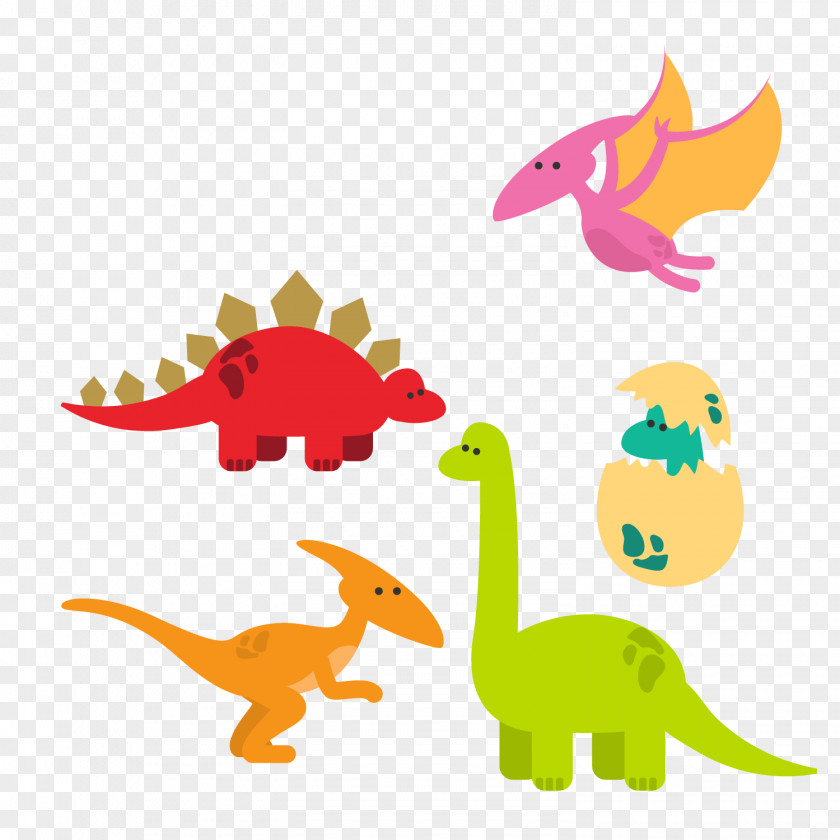 Color Dinosaur And Egg Vector Reptile Dinosaurs Pack PNG