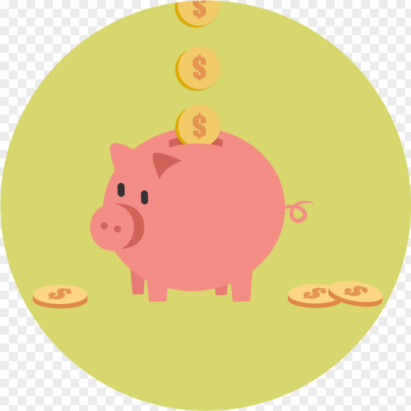 Saving Piggy Bank Pig Cartoon PNG