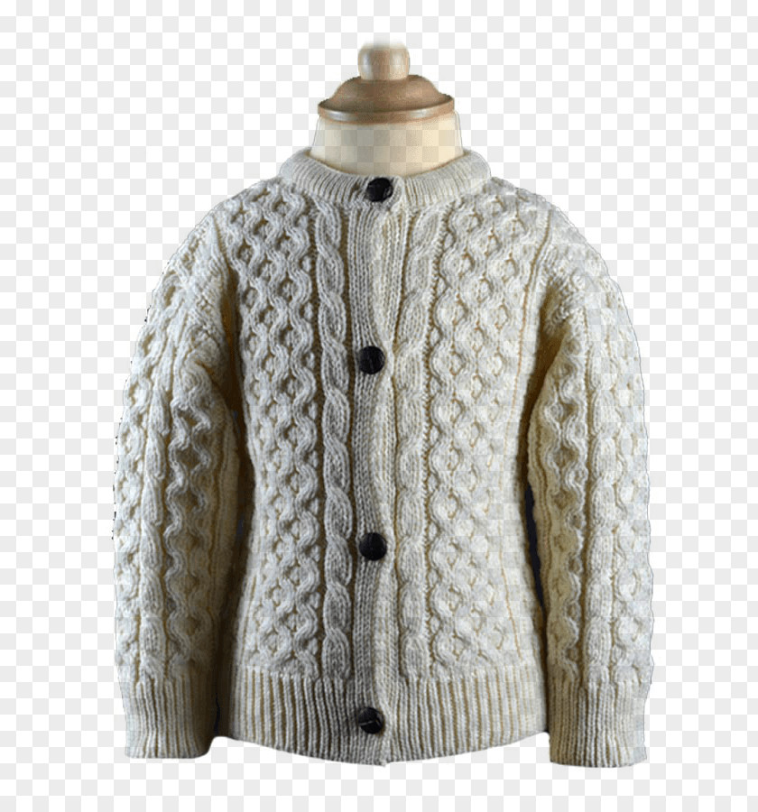 Traditional Market Cardigan Beige Wool PNG