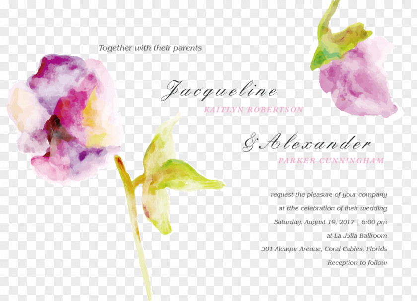Modern Invitation Rose Cut Flowers Wedding Floral Design PNG