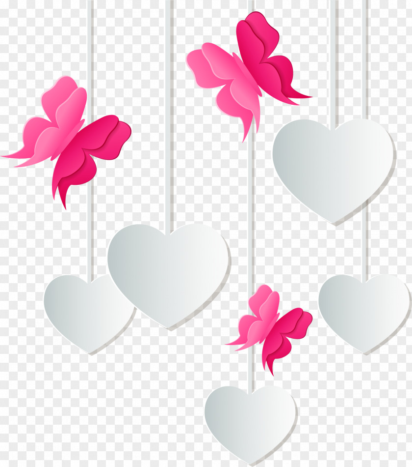 Vector Decorative Butterfly And Love Graphic Design PNG