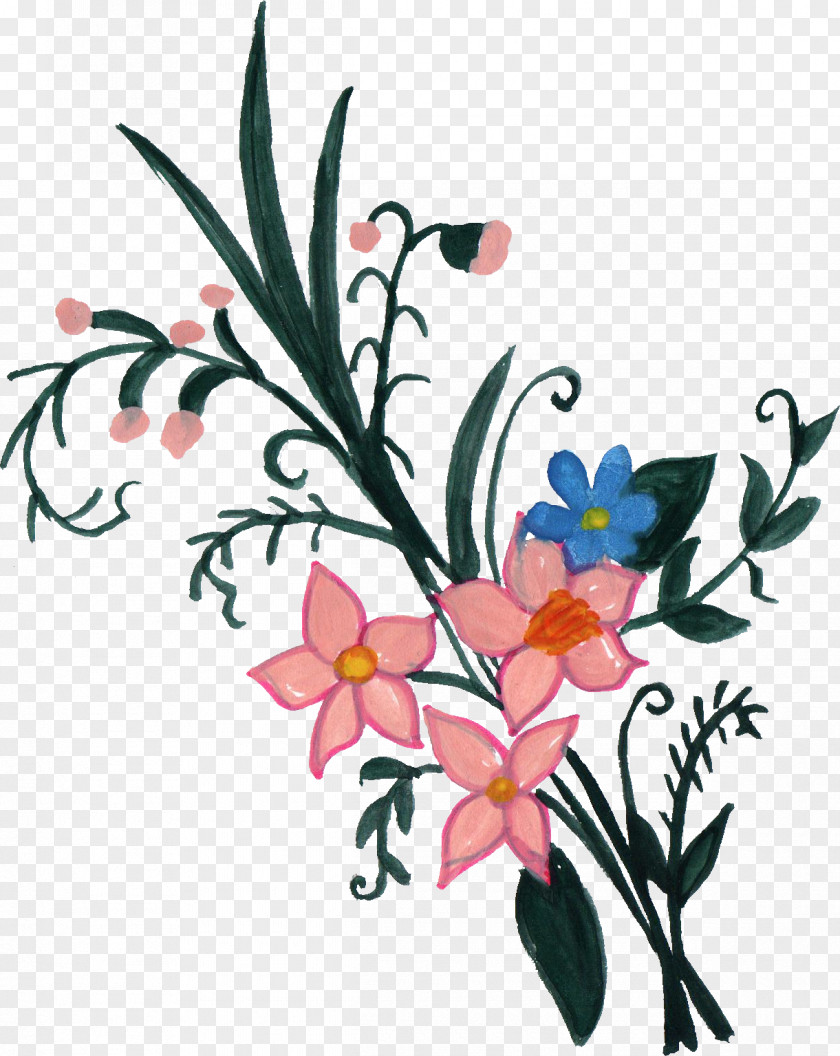 Flower Paint Cut Flowers Art Floral Design PNG