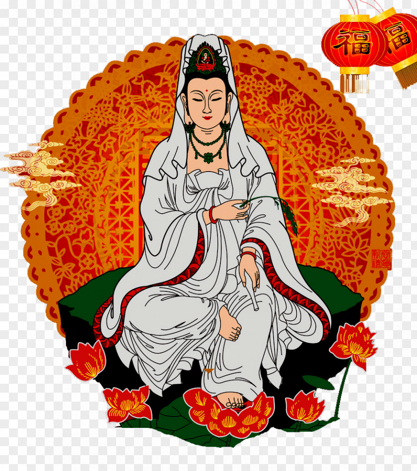 Lotus Goddess Of Mercy Guanyin Bodhisattva Arhat Buddharupa Buddhism PNG