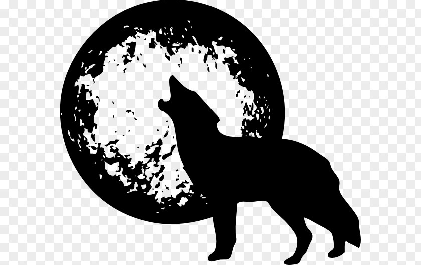 Howling Vector Dog Full Moon Clip Art PNG