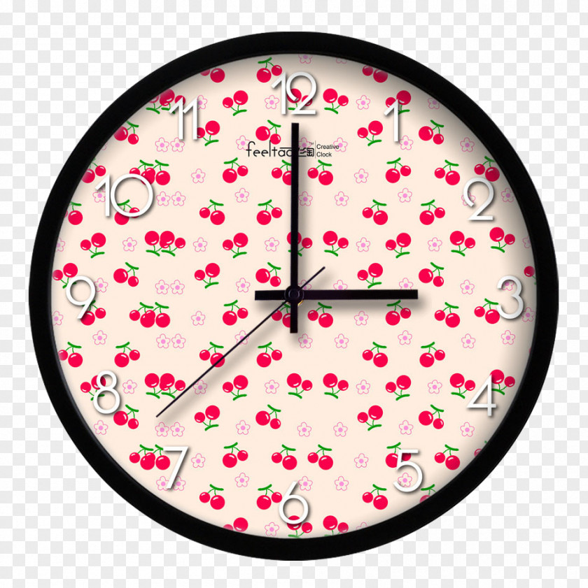 Cherry Flowers Shading Circular Wall Clock Circle PNG