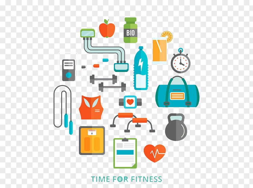 Time And Health Sport Flat Design PNG