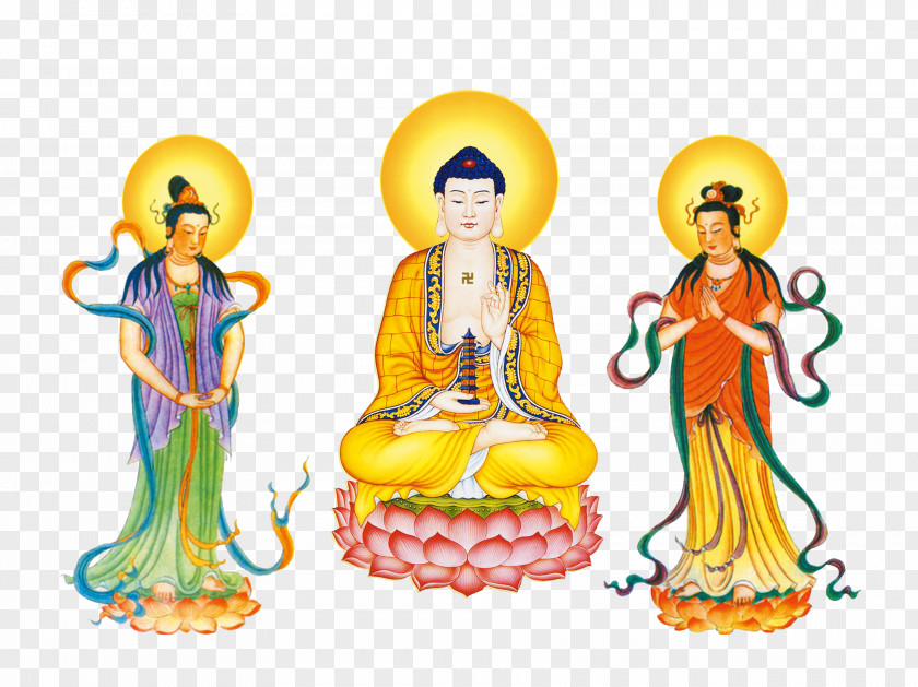 Chinese Style Buddha Creative Background Bhaisajyaguru Suryaprabha Buddhahood Candraprabha PNG